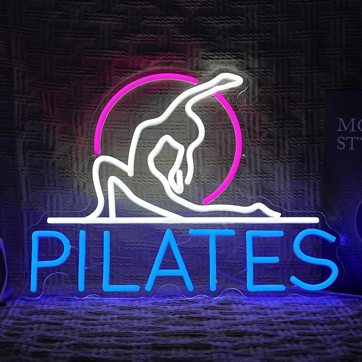 Pilates Yoga Room - Yoga Pilates Neon-Schild Dimmbare LED-Leuchten für