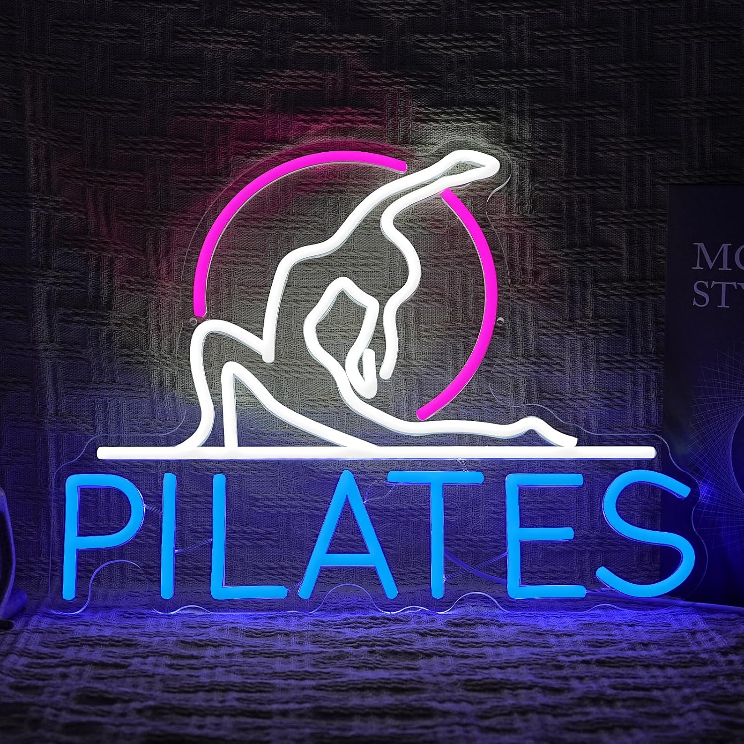Pilates Yoga Room - Pilates Neon-Schild Yoga-Studio Neonlicht USB-betriebenes LED-Leuchtschild
