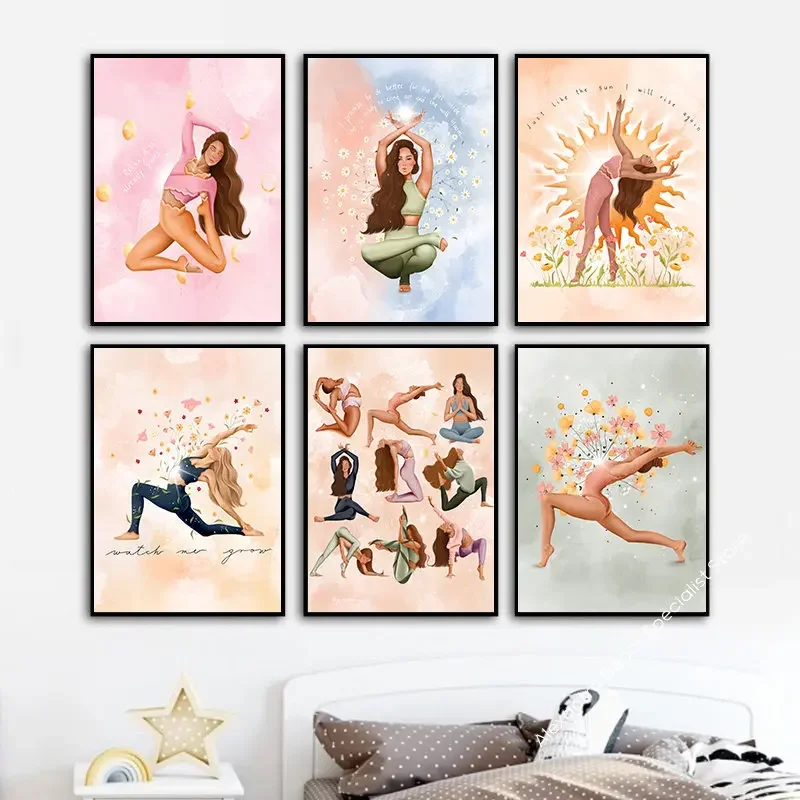 Pilates Yoga Room - Boho Pilates Übung Frau Yoga Wand