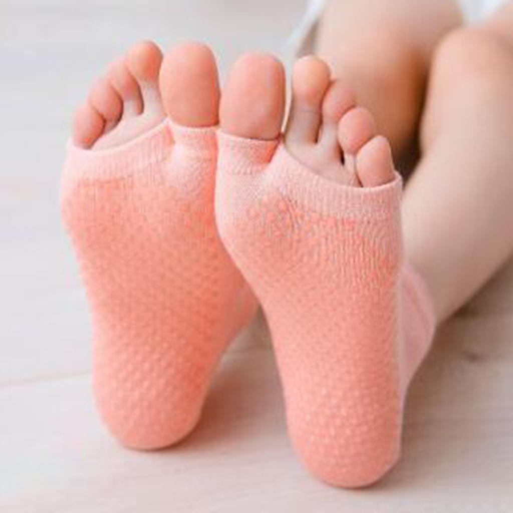 Pilates Yoga Classes - Umweltfreundliche Yoga-Socken aus Baumwolle mit halbem