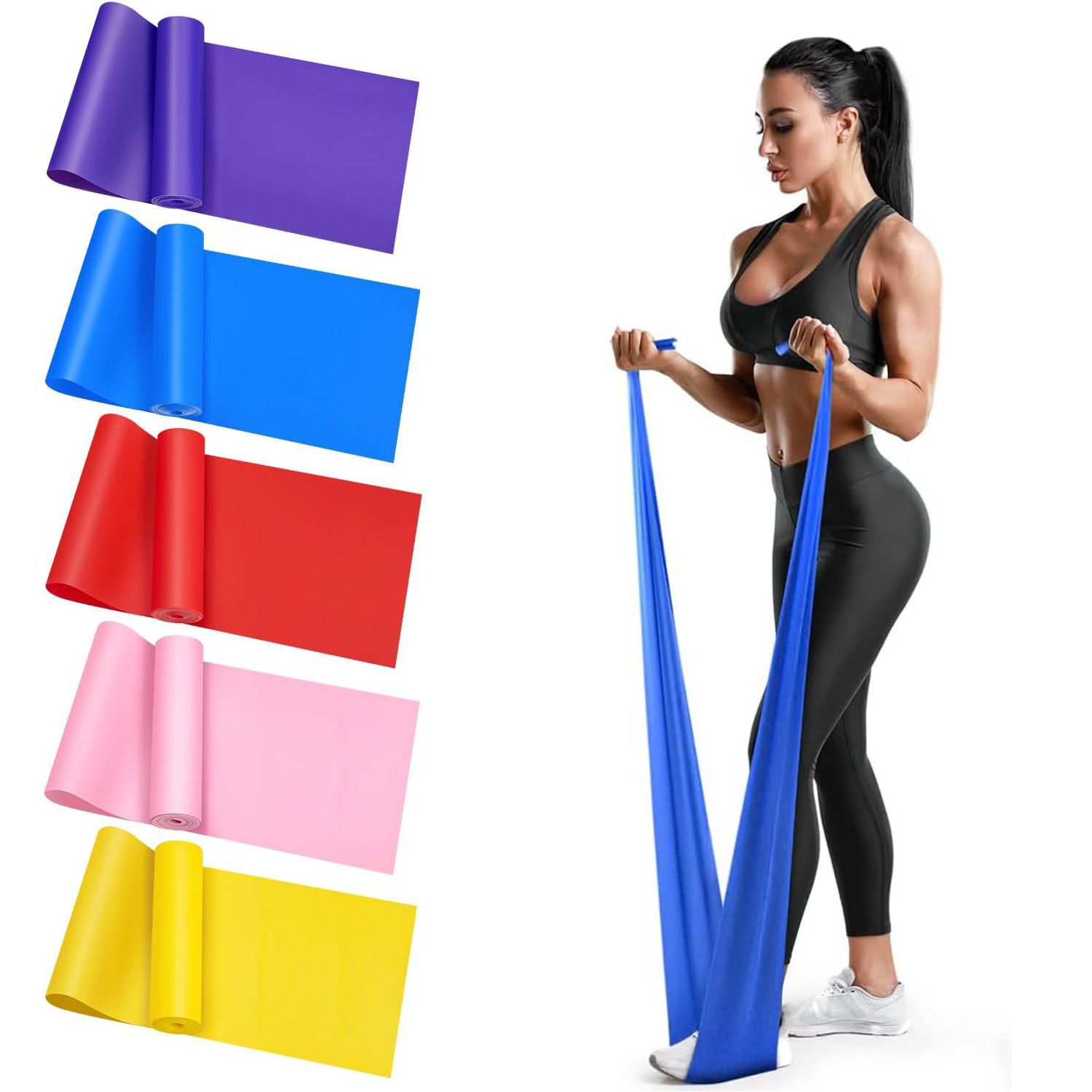 Pilates Yoga Circle - Yoga-Elastikbänder Tragbare Pilates-Hüftkreis-Expanderbänder Latex-Spannungsbänder für Fitness-Familienkrafttraining