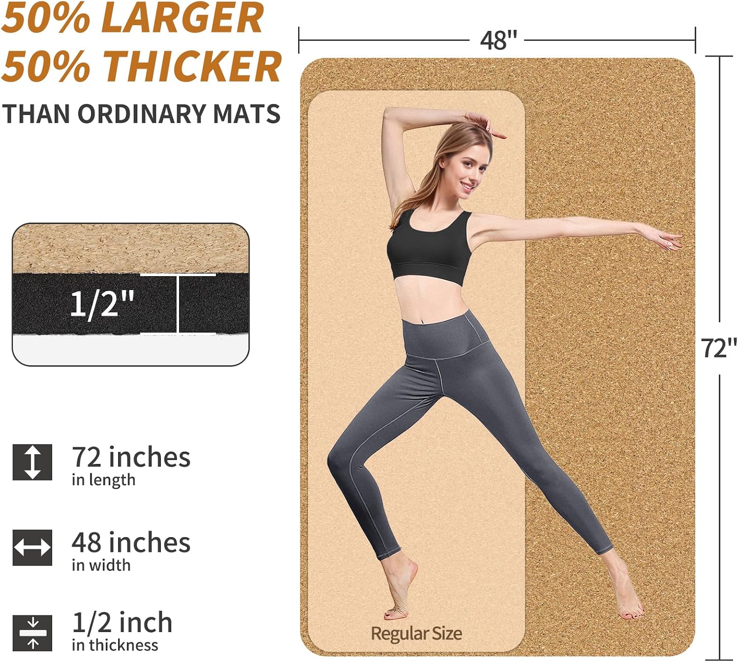 Extra große Naturkork-Yogamatt – Pilates Yoga Or Bewertung und Preis